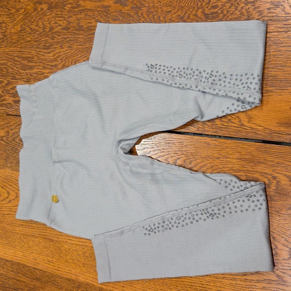 Pomme Light Gray Equestrian Silicone Full Seat Riding Tights Breeches Size XS - Picture 12 of 13